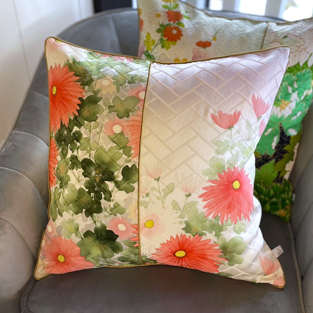 Vintage Kimono Cushion Cover Daisy①