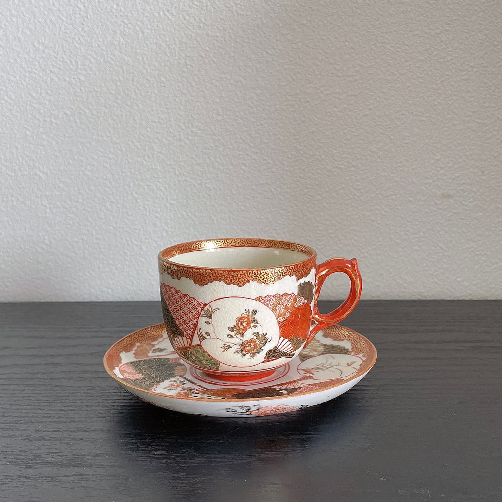 "Dainippon Kutani" fan tea cup