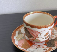 "Dainippon Kutani" fan tea cup