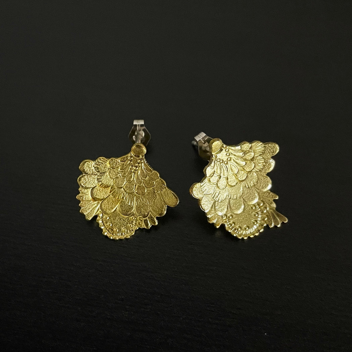 ピアス　花・扇