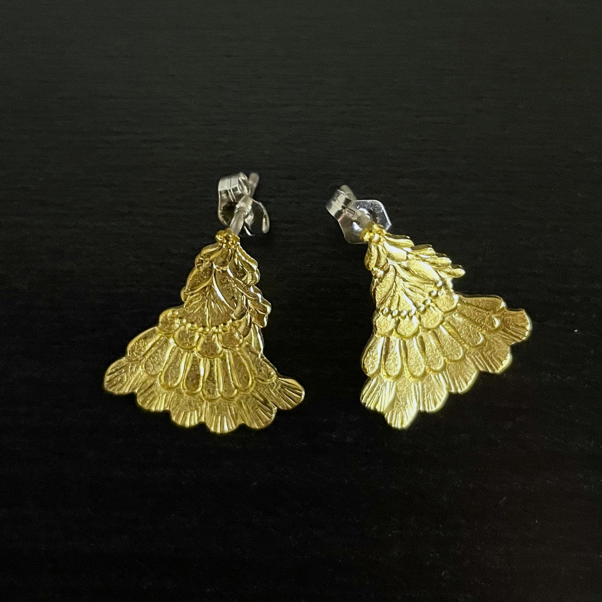 ピアス　花・扇