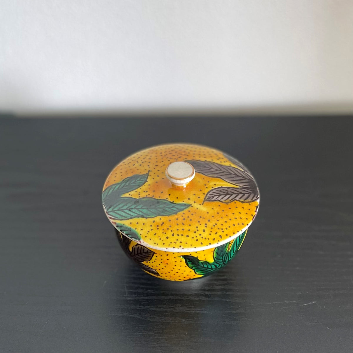 古九谷写し絵 蓋つき茶碗