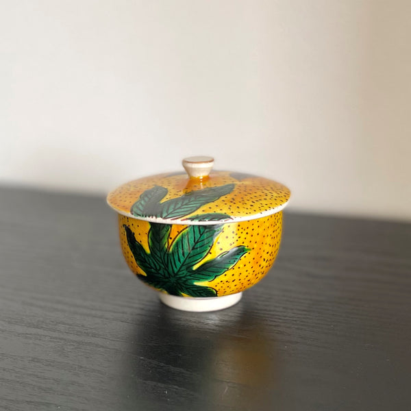 古九谷写し絵 蓋つき茶碗